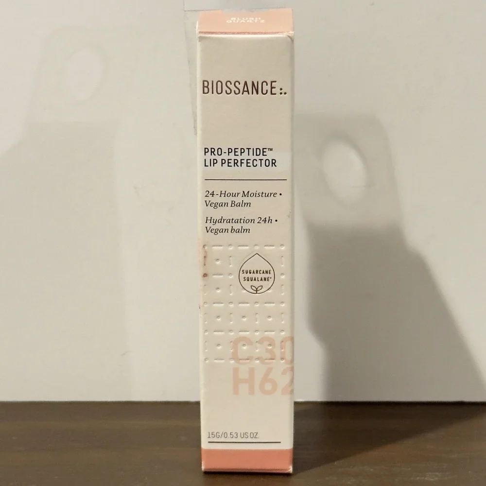 Biossance Pro-Peptide Lip Perfector Blush Quartz Vegan Balm 15g 0.53oz 24hr NEW